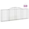 vidaXL Paniers &agrave; gabions arqu&eacute;s 20 pcs 300x30x100/120 cm fer galvanis&eacute;