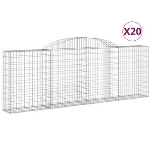 vidaXL Paniers &agrave; gabions arqu&eacute;s 20 pcs 300x30x100/120 cm fer galvanis&eacute;