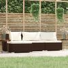 vidaXL Salon de jardin 4 pcs avec coussins Marron R&eacute;sine tress&eacute;e