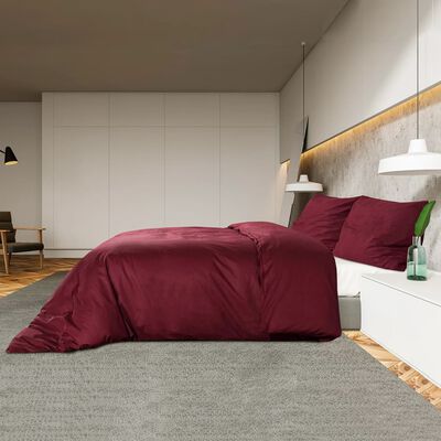 vidaXL Ensemble de housse de couette Bordeaux 135x200 cm Coton