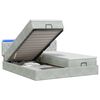 vidaXL Lit coffre avec matelas et LED Gris clair 200 x 200 cm Velours