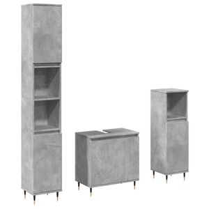 vidaXL Ensemble de meubles de salle de bain 3 pcs gris b&eacute;ton