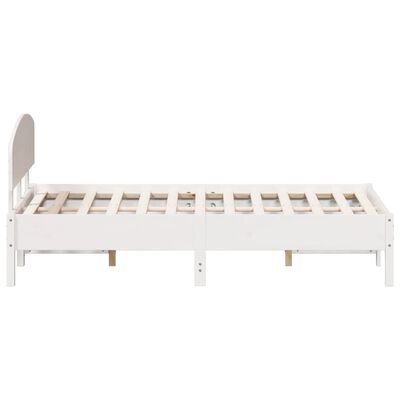 vidaXL Cadre de lit sans matelas blanc 140x190 cm bois de pin massif