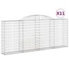 vidaXL Paniers &agrave; gabions arqu&eacute;s 11 pcs 300x30x120/140 cm fer galvanis&eacute;