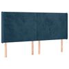 vidaXL T&ecirc;te de lit avec oreilles Bleu fonc&eacute; 183x16x118/128 cm Velours