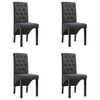 vidaXL Chaises &agrave; manger lot de 4 gris fonc&eacute; tissu
