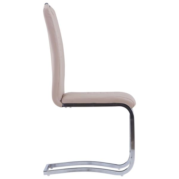 vidaXL Chaises &agrave; manger cantilever lot de 2 cappuccino similicuir