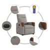 vidaXL Fauteuil inclinable de massage &eacute;lectrique Taupe Tissu