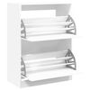 vidaXL Armoire &agrave; chaussures 2 tiroirs rabattables blanc 80x42x108 cm