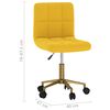 vidaXL Chaises pivotantes &agrave; manger lot de 2 jaune moutarde velours