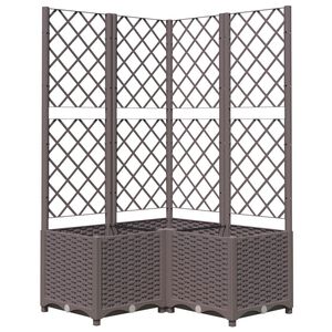 vidaXL Jardini&egrave;re avec treillis Marron 80x80x136 cm PP