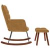 vidaXL Chaise &agrave; bascule avec repose-pied marron velours