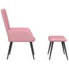 vidaXL Chaise de relaxation avec tabouret Rose Velours