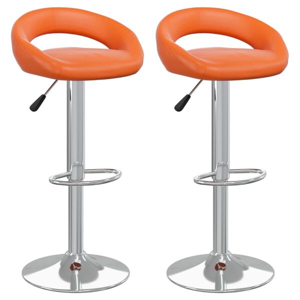 vidaXL Tabourets de bar lot de 2 orange similicuir