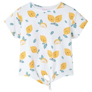 T-shirt pour enfants avec ourlet nou&eacute; &eacute;cru 104