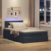 vidaXL Lit ottoman avec matelas et LED gris fonc&eacute; 90x200cm