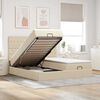 VidaXL Cadre de lit ottoman avec matelas cr&egrave;me 160x200 cm tissu