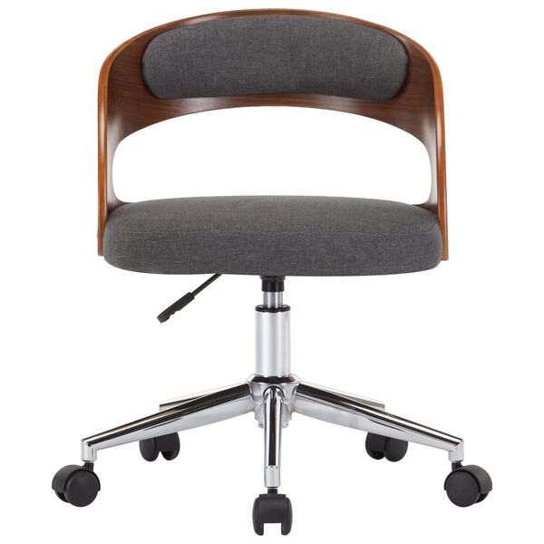 vidaXL Chaises pivotantes &agrave; manger lot de 4 gris bois courb&eacute; et tissu