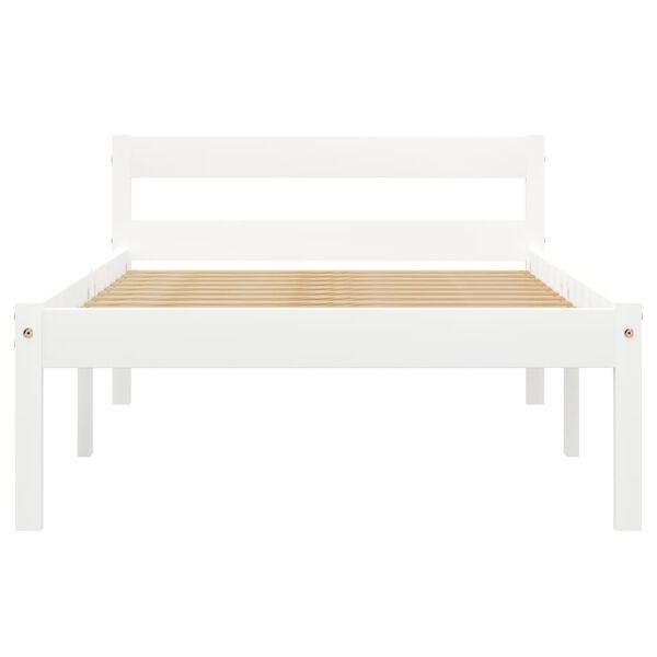 vidaXL Cadre de lit sans matelas blanc bois de pin massif 90x200 cm