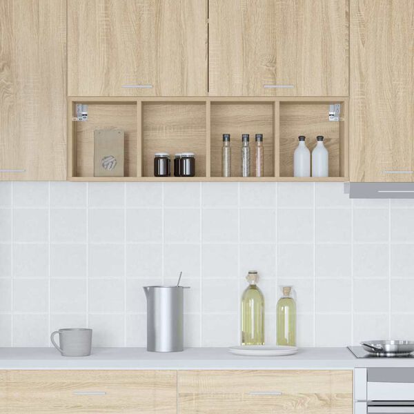 vidaXL Armoire suspendue avec stockage Ch&ecirc;ne Sonoma 30 x 29,5 x 100 cm