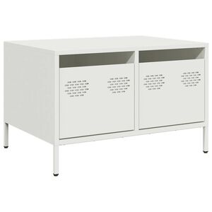 vidaXL Meuble TV blanc 68x50x43,5 cm acier lamin&eacute; &agrave; froid