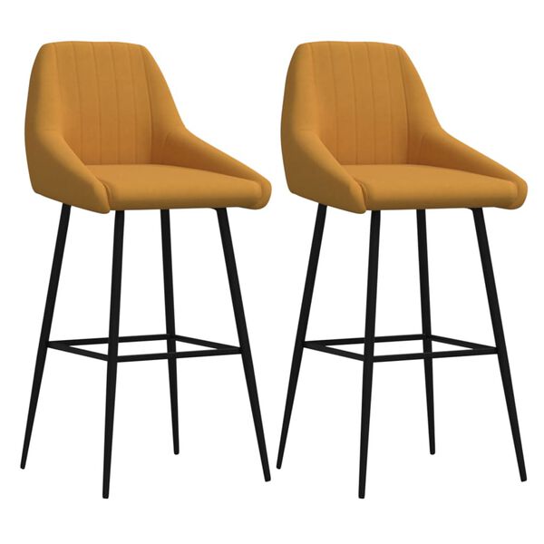 vidaXL Tabourets de bar lot de 2 marron velours