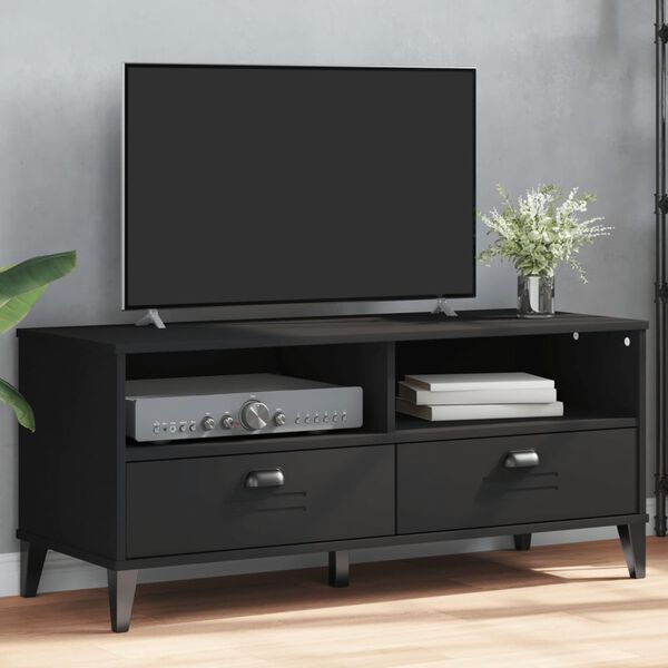 vidaXL Meuble TV VIKEN noir bois d'ing&eacute;nierie