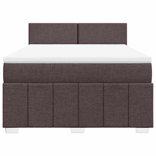 vidaXL Sommier &agrave; lattes de lit avec matelas Marron fonc&eacute; 140x190 cm