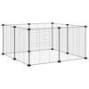 vidaXL Cage pour animaux de compagnie &agrave; 8 panneaux, noire, 35 x 35 cm, en acier