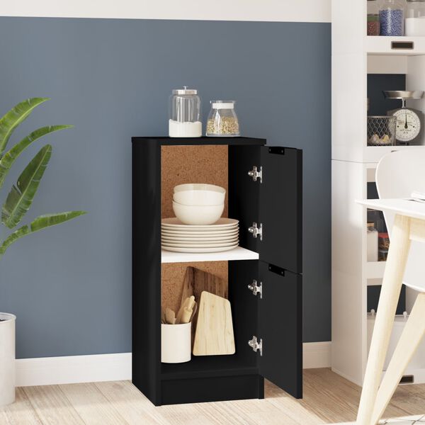 vidaXL Buffet noir 30x30x70 cm bois d'ing&eacute;nierie