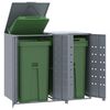 vidaXL Rangement &agrave; roulettes pour poubelles pour 2 bacs gris acier