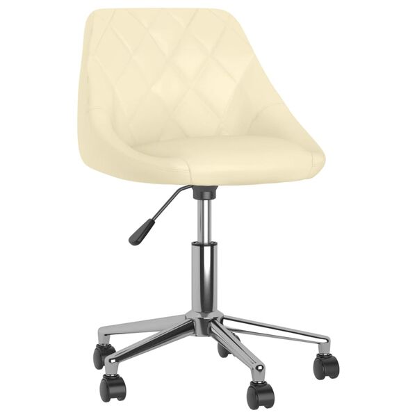 vidaXL Chaises pivotantes &agrave; manger lot de 4 cr&egrave;me similicuir
