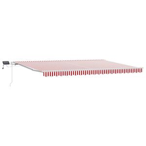 vidaXL Auvent r&eacute;tractable Rouge et Blanc 500 &times; 300 cm