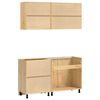 vidaXL Armoire avec &eacute;tag&egrave;re avec porte SKI 4 pcs Brun Miel Pin massif