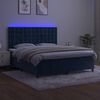 vidaXL Sommier &agrave; lattes de lit matelas et LED Bleu fonc&eacute; 160x200 cm