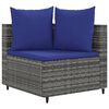 vidaXL Salon de jardin avec coussins 7 pcs gris r&eacute;sine tress&eacute;e