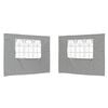 vidaXL Mur de tente de f&ecirc;te 2 pc 300 x 195 cm Gris clair PE et acier