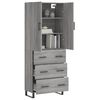 vidaXL Buffet haut Sonoma gris 69,5x34x180 cm Bois d'ing&eacute;nierie