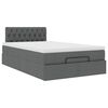 vidaXL Lit ottoman avec matelas gris fonc&eacute; 120x200 cm tissu
