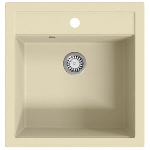 vidaXL &Eacute;vier de cuisine Granit Seul lavabo Beige