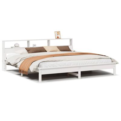 vidaXL Cadre de lit sans matelas blanc 200x200 cm bois massif de pin