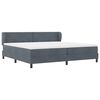 vidaXL Lit &agrave; ressorts avec matelas Gris fonc&eacute; 200 x 200 cm Velours