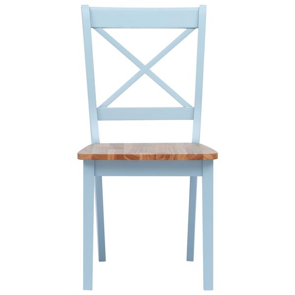 vidaXL Chaises à manger lot de 2 gris et bois clair bois hévéa massif