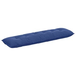 vidaXL Coussin de Dos Bleu police 180 x 50 cm Tissu en velours c&ocirc;tel&eacute;