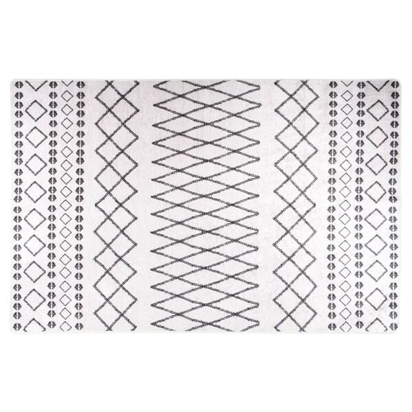 vidaXL Tapis lavable 160x230 cm noir et blanc