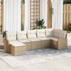 vidaXL Ensemble de canap&eacute; de jardin 7 pcs Beige Poly rotin