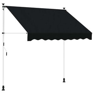 vidaXL Auvent r&eacute;tractable manuel Noir 350 cm