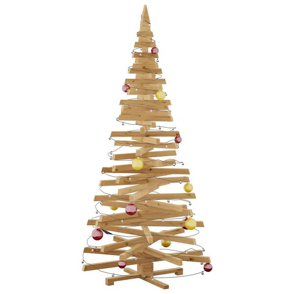 vidaXL Arbres de No&euml;l avec support Marron 210 cm Bois massif en pin