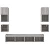 vidaXL Unit&eacute;s murales TV avec LED 8 pcs gris sonoma bois d'ing&eacute;nierie