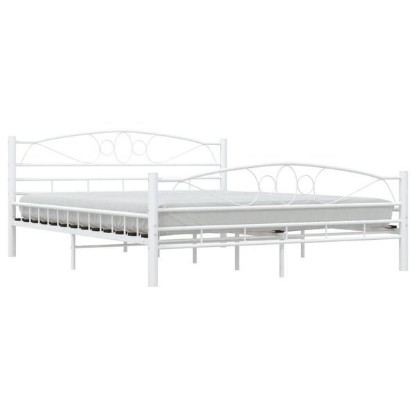 vidaXL Cadre de lit et t&ecirc;te de lit sans matelas blanc 160x200 cm m&eacute;tal
